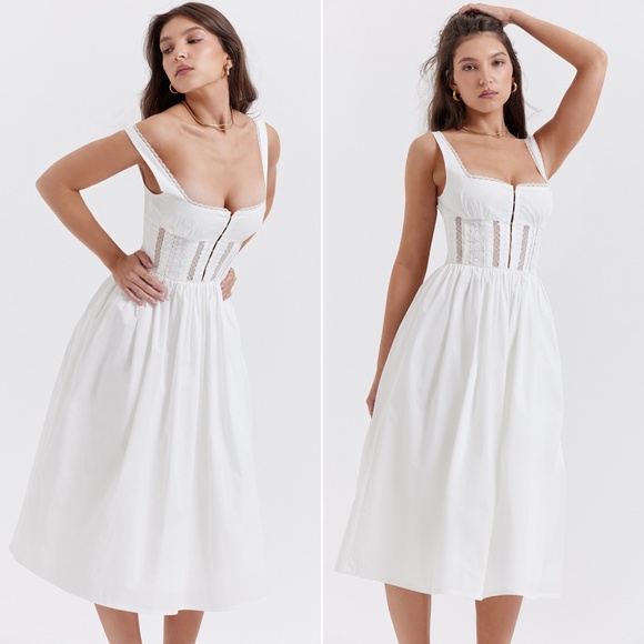 NEW House of CB Perle Dress White Small - Picture 9 of 17